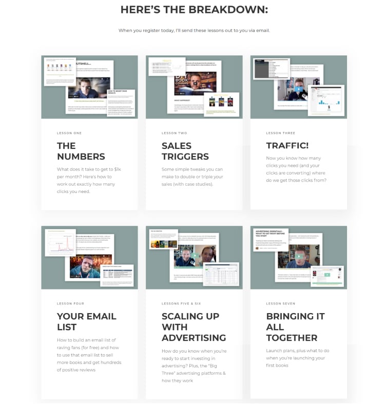 Create a Landing Page for Your Lead Magnet detailed course breakdown. 