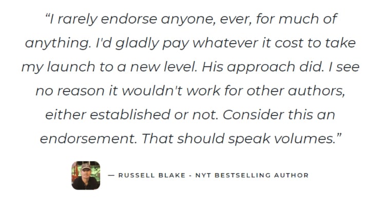 Medium-Length Landing Page, New York Time bestseller testimonial. 