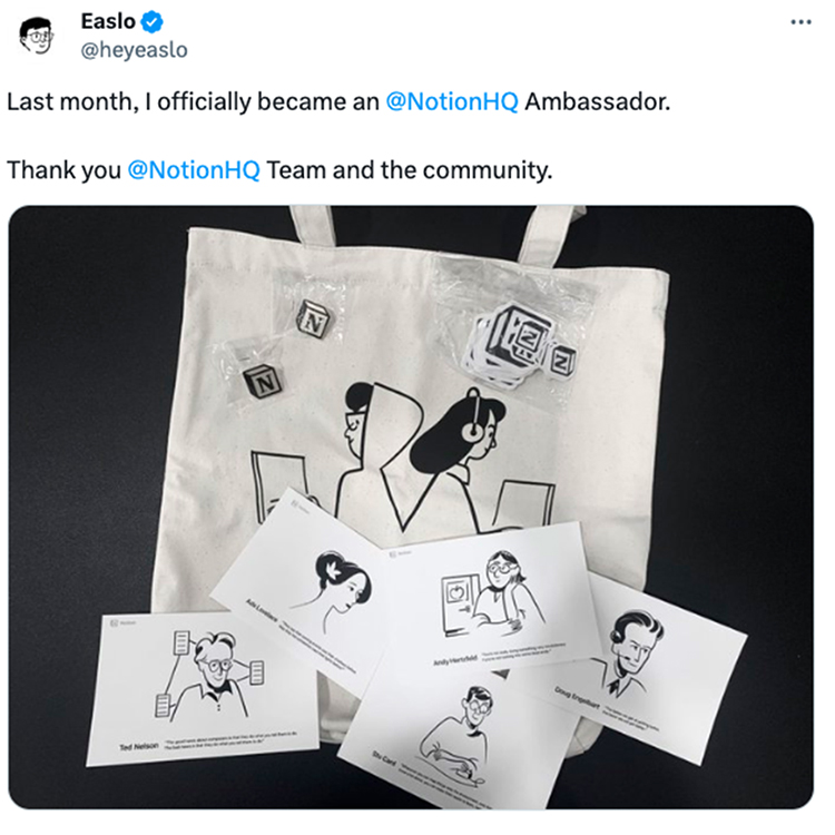 Notion engaged influencers on this platform, sending them goodies to showcase and post about Notion, effectively driving word of mouth.