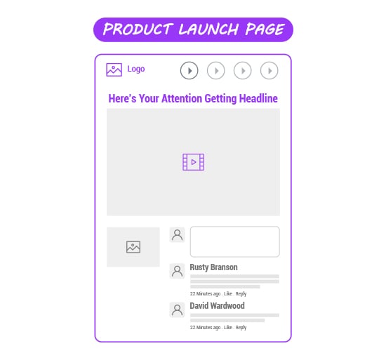 product launch page