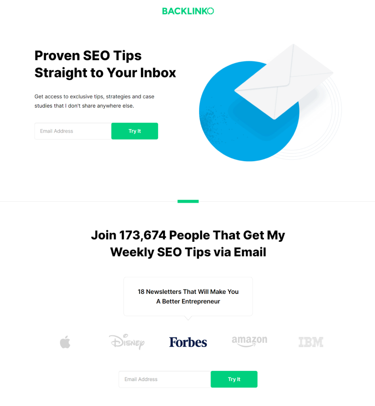 Stand alone squeeze page example. 