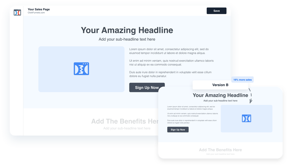 landing page performance example