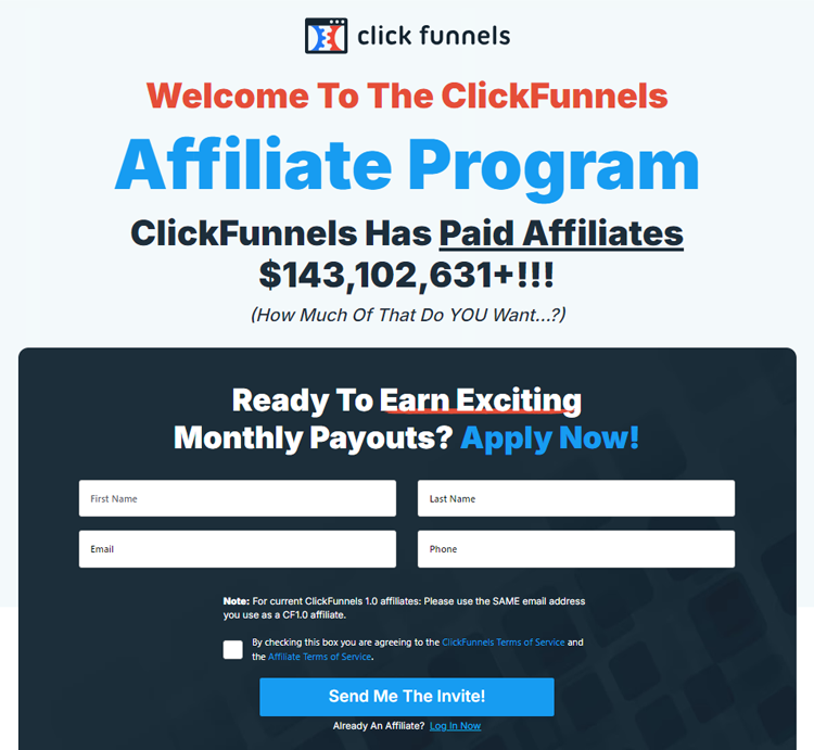 Incentivize people to give you referrals, Clickfunnels program affiliate example.